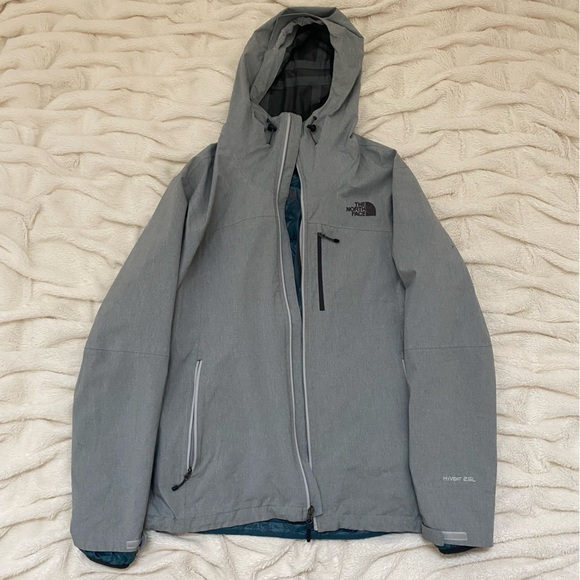 The North Face Men's ThermoBall Eco Snow Triclimate Jacket 3-in-1 grey/blue Sz L - Picture 3 of 14